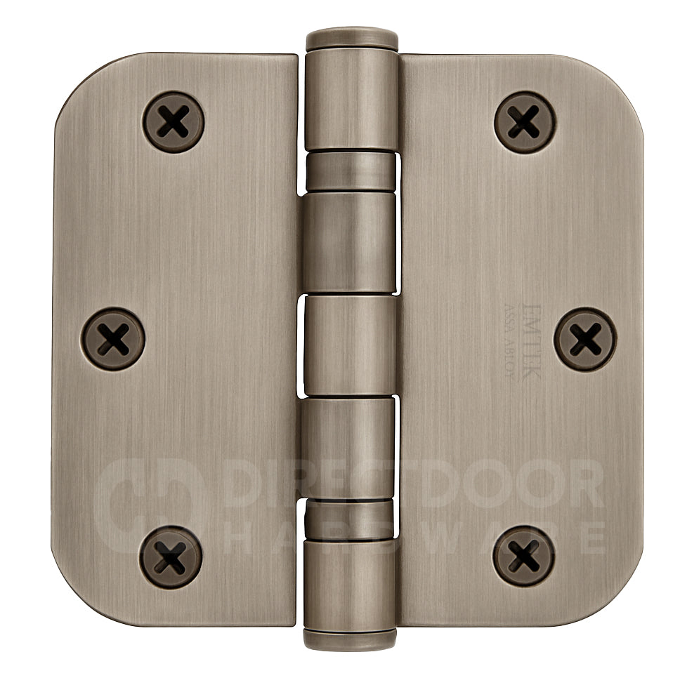 Emtek 3 1/2 Inch Steel Ball Bearing Door Hinges with 5/8 Inch Round Corners  (pair)