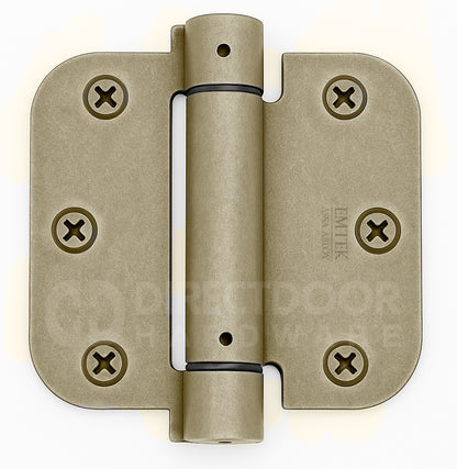Emtek 3.5 Spring Door Hinge with 5/8 Inch Round Corners in Tumbled White Bronze