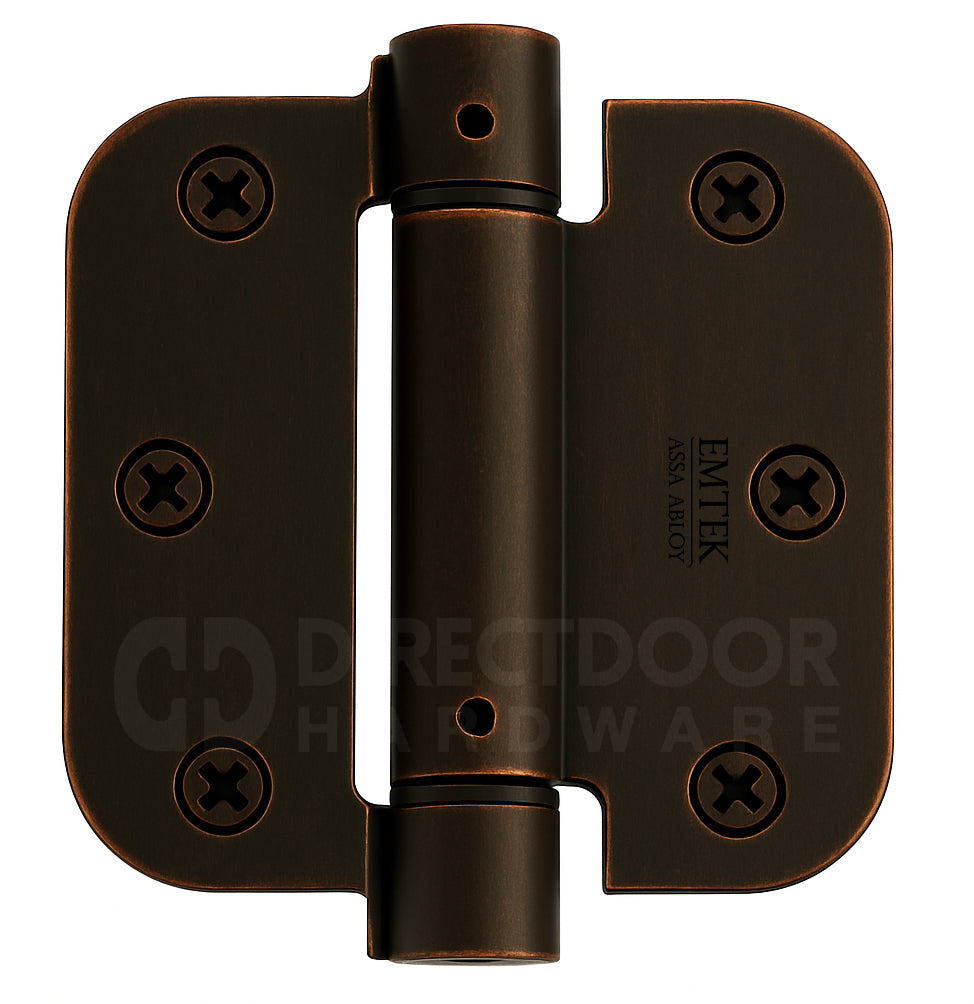 Emtek 3.5 Spring Door Hinge with 5/8 Inch Round Corners in Oil Rubbed Bronze