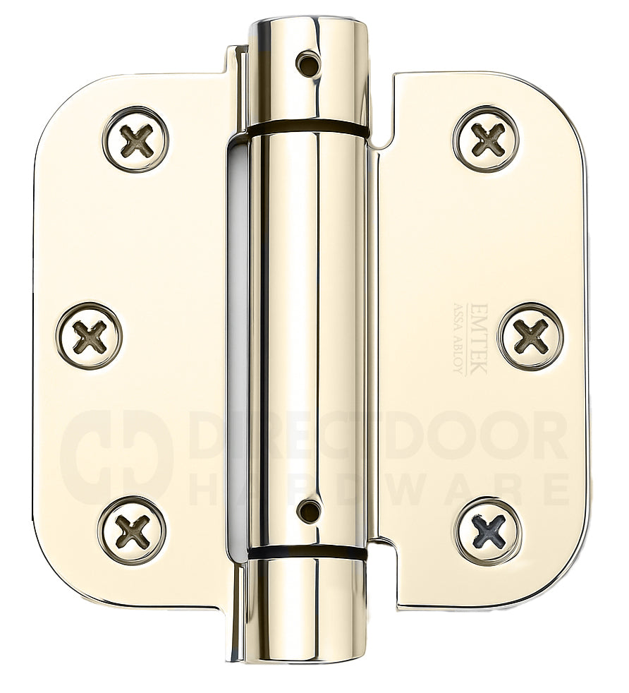 Emtek 3.5 Spring Door Hinge with 5/8 Inch Round Corners in Polished Nickel
