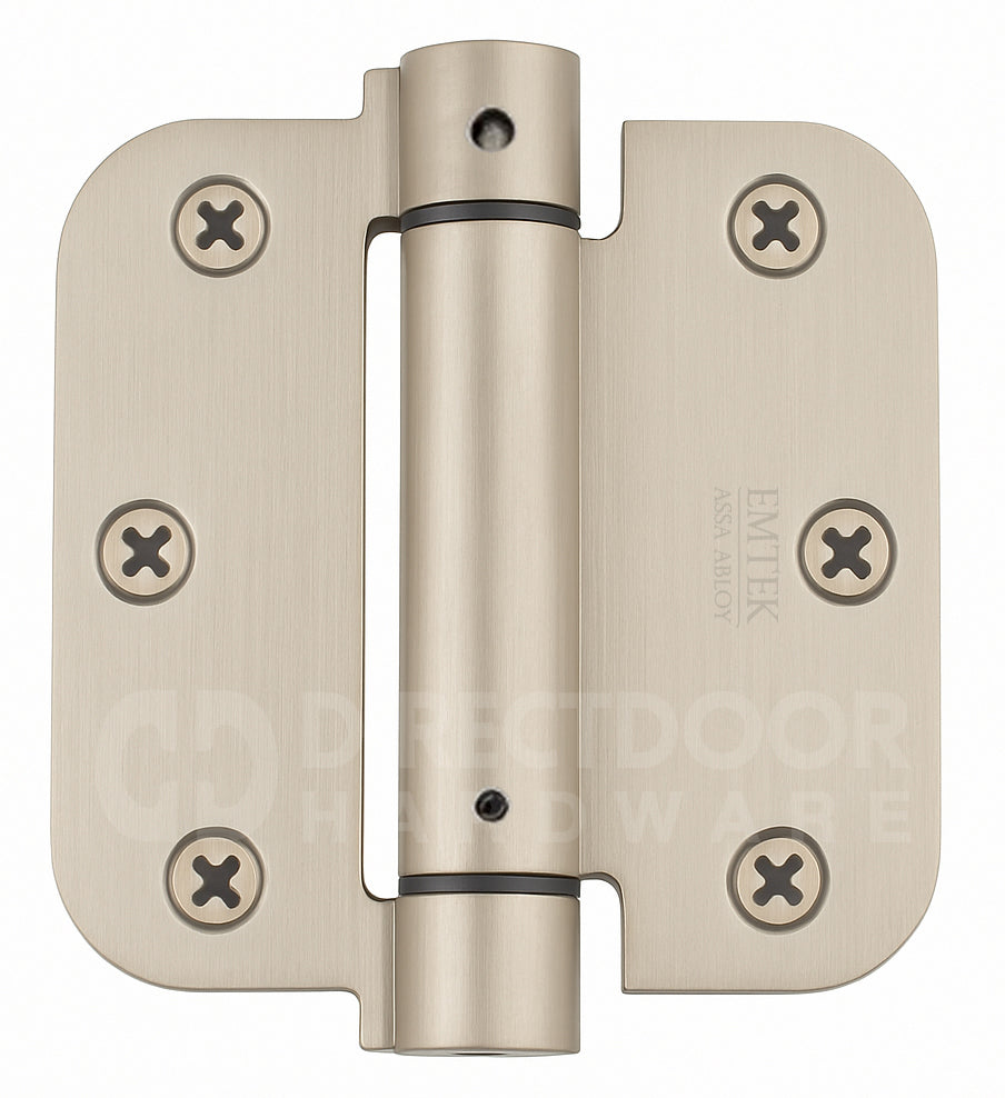 Emtek 3.5 Spring Door Hinge with 5/8 Inch Round Corners in Satin Nickel