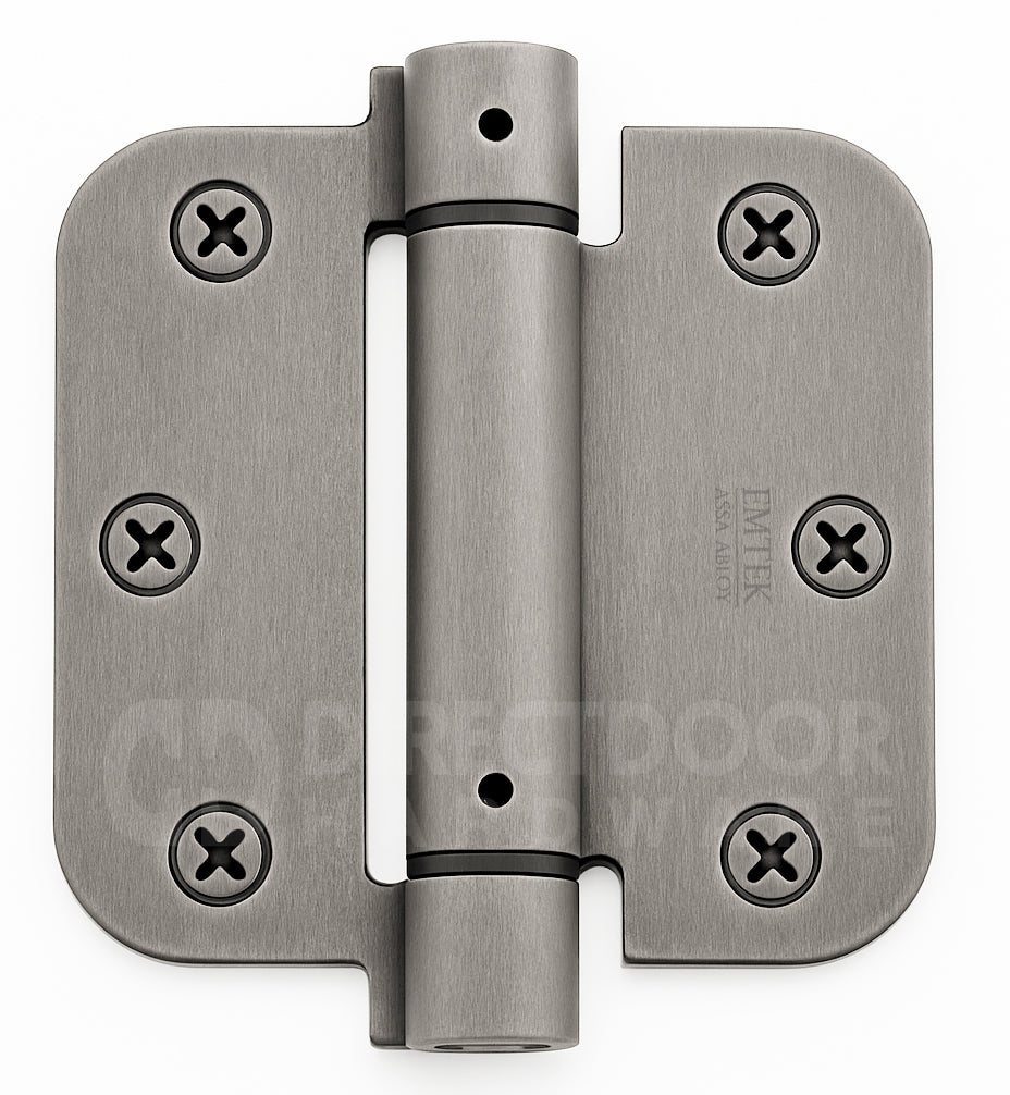 Emtek 3.5 Spring Door Hinge with 5/8 Inch Round Corners in Pewter