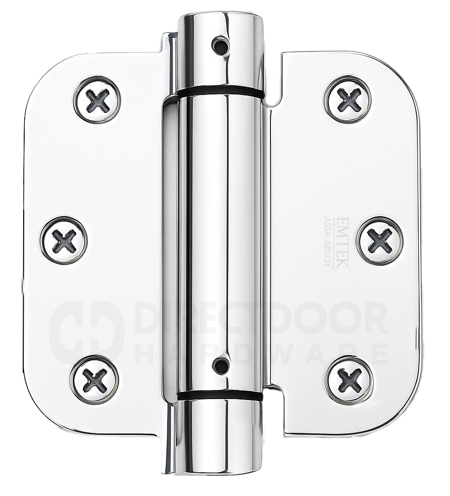 Emtek 3.5 Spring Door Hinge with 5/8 Inch Round Corners in Polished Chrome