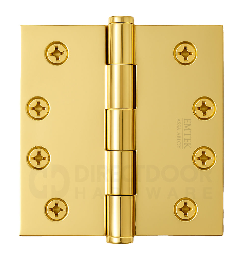 Emtek 4 Inch Residential Duty Door Hinge Polished Brass