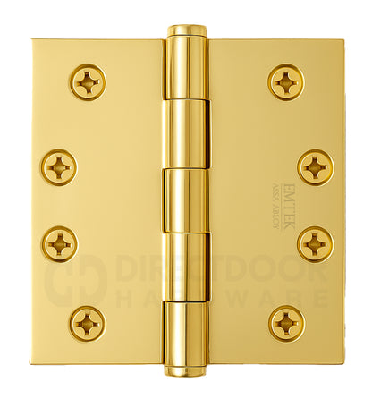 Emtek 4 Inch Residential Duty Door Hinge Polished Brass