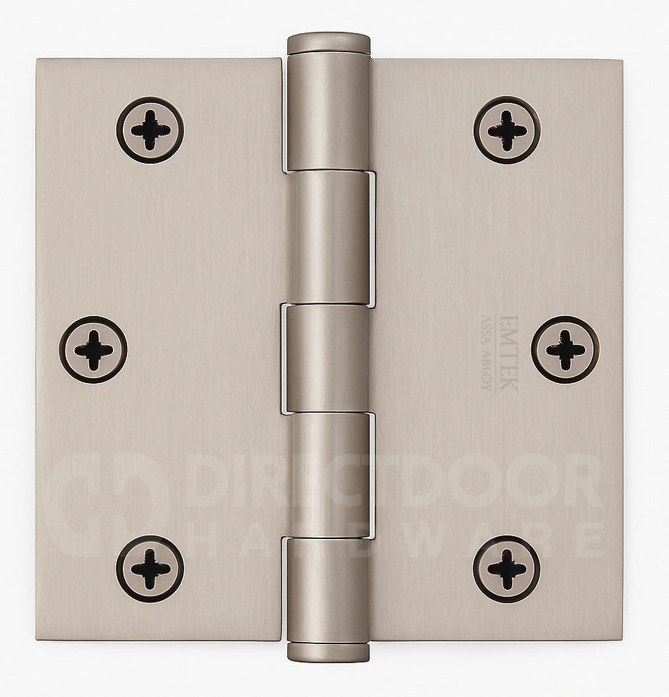 Emtek 3.5 Inch Heavy Duty Door Hinges With Square Corners Satin Nickel
