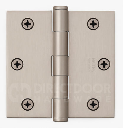 Emtek 3.5 Inch Heavy Duty Door Hinges With Square Corners Satin Nickel