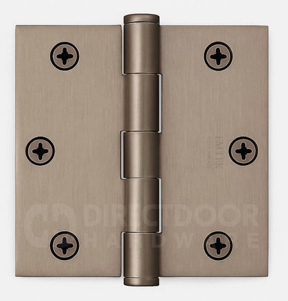 Emtek 3.5 Inch Heavy Duty Door Hinges With Square Corners Pewter
