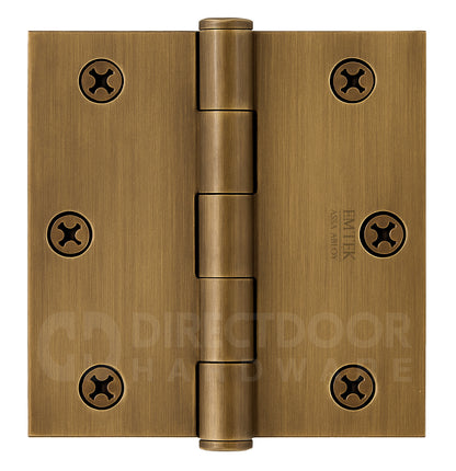 Emtek 3.5 Inch Heavy Duty Door Hinges With Square Corners French Antique