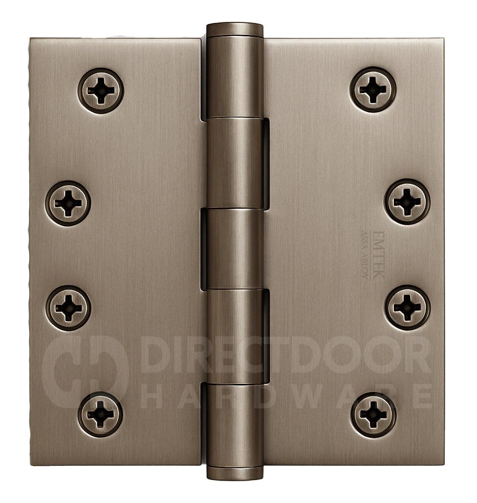 Emtek 4 Inch Heavy Duty Door Hinges With Square Corners in Pewter