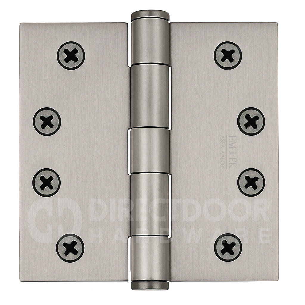 Emtek 4.5 Inch Heavy Duty Door Hinges With Square Corners in Satin Nickel