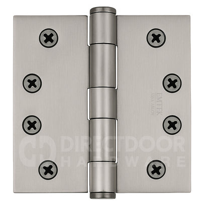 Emtek 4.5 Inch Heavy Duty Door Hinges With Square Corners in Satin Nickel