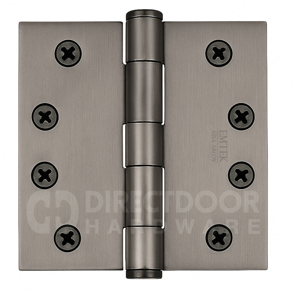 Emtek 4.5 Inch Heavy Duty Door Hinges With Square Corners in Pewter