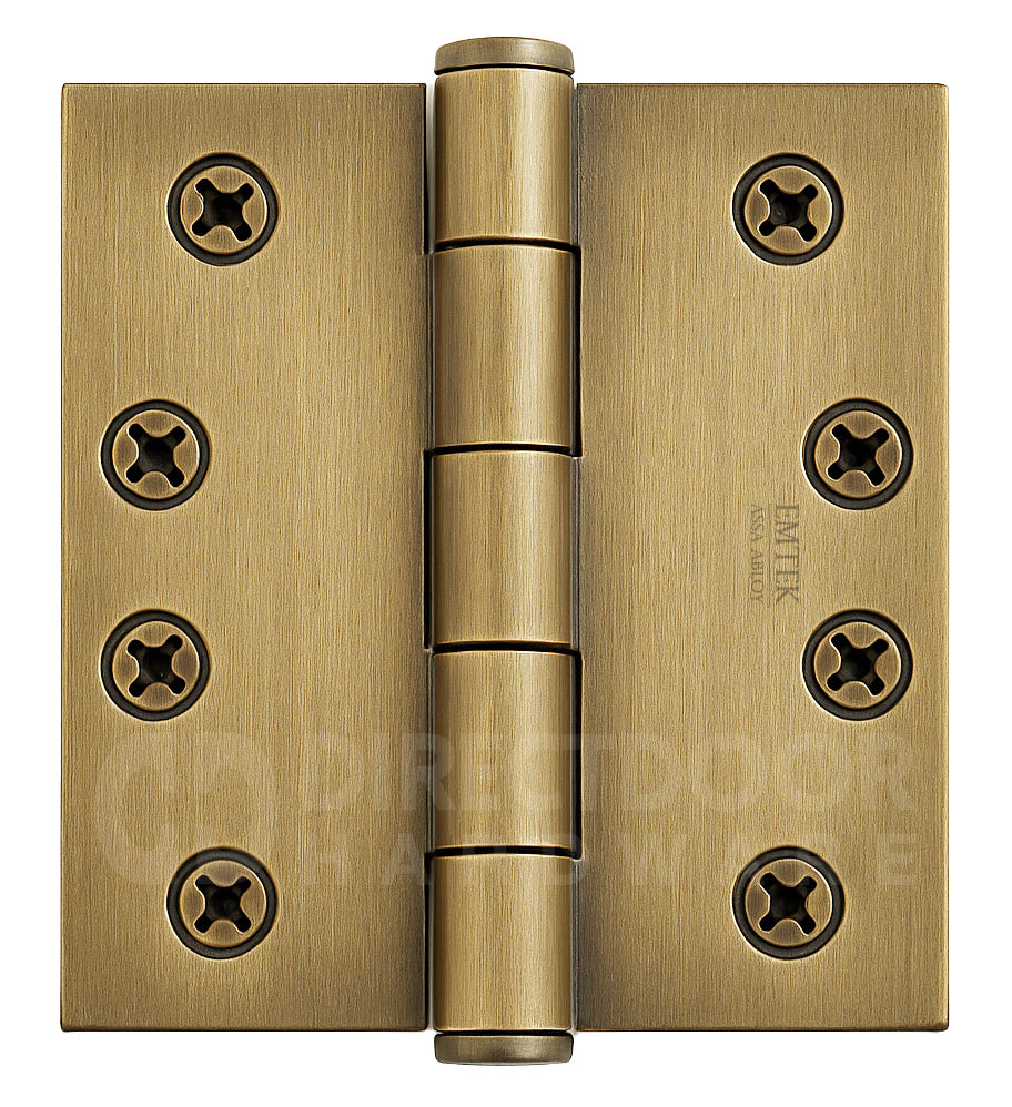 Emtek 4.5 Inch Heavy Duty Door Hinges With Square Corners in French Antique