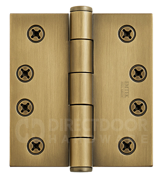 Emtek 4.5 Inch Heavy Duty Door Hinges With Square Corners in French Antique