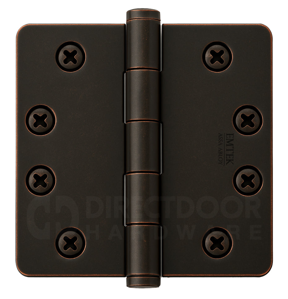 Emtek 4.5 Inch Heavy Duty Door Hinges With 1/4 Inch Round Corners Oil Rubbed Bronze
