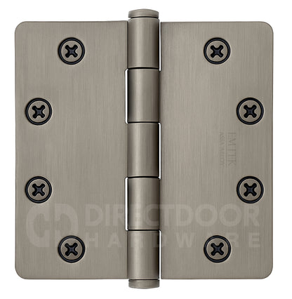 Emtek 4.5 Inch Heavy Duty Door Hinges With 1/4 Inch Round Corners Pewter