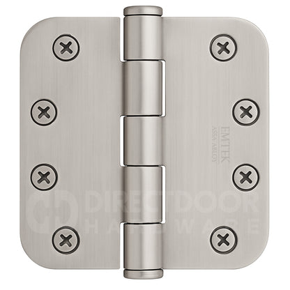 Emtek 4 Inch Heavy Duty Door Hinges With 5/8 Inch Round Corners Satin Nickel