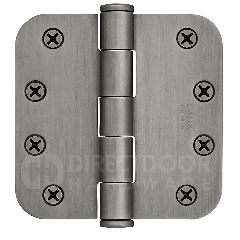 Emtek 4 Inch Heavy Duty Door Hinges With 5/8 Inch Round Corners Pewter