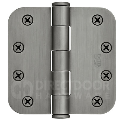 Emtek 4 Inch Heavy Duty Door Hinges With 5/8 Inch Round Corners Pewter