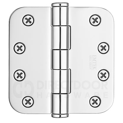 Emtek 4 Inch Heavy Duty Door Hinges With 5/8 Inch Round Corners Polished Chrome