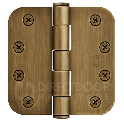 Emtek 4 Inch Heavy Duty Door Hinges With 5/8 Inch Round Corners French Antique