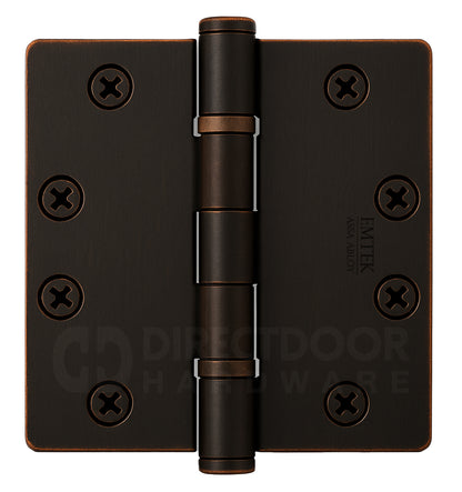 Emtek 4.5 Inch Ball Bearing Door Hinges With 1/4 Inch Round Corner in Oil Rubbed Bronze