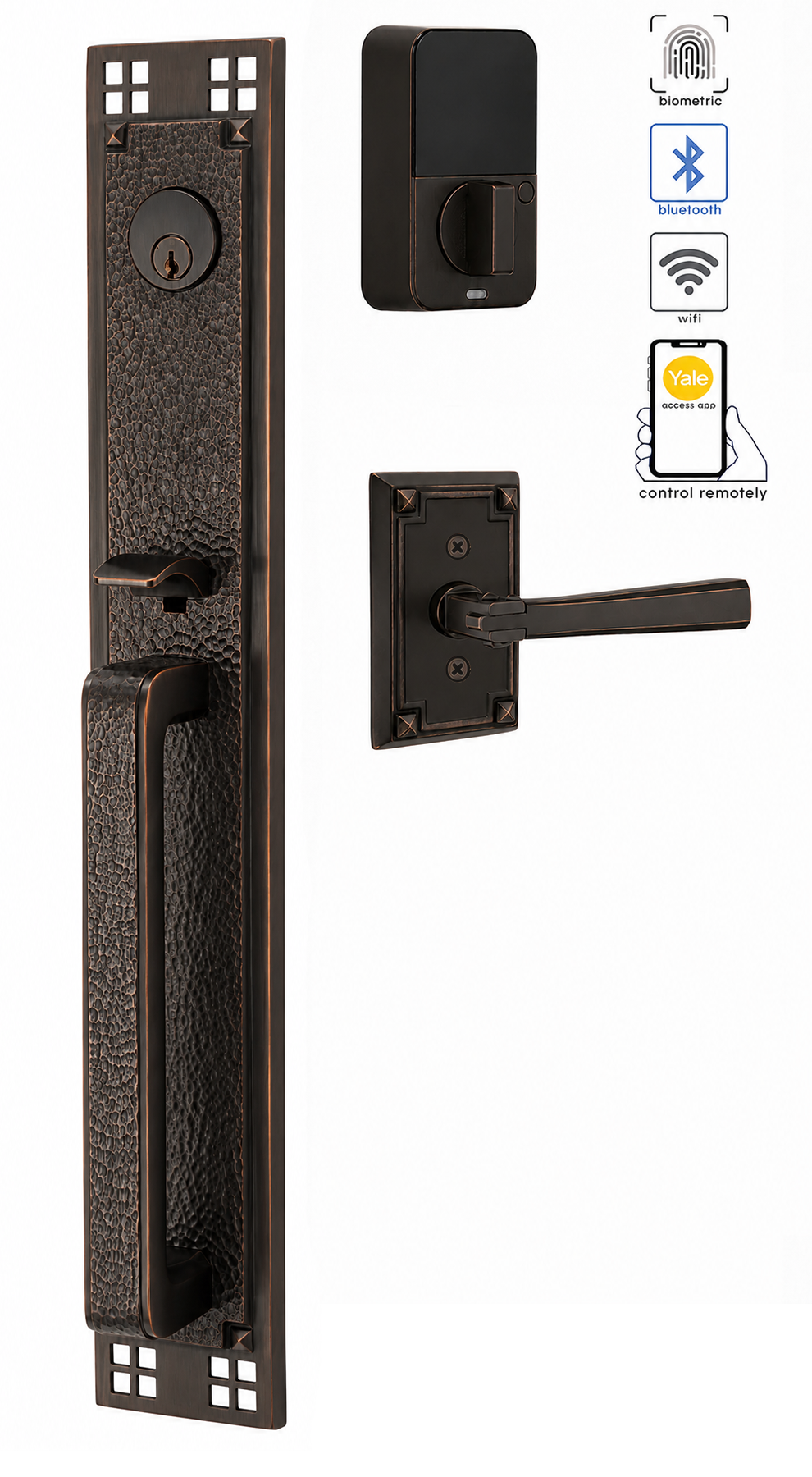 Emtek Arts & Crafts Full Length Entrance Handleset