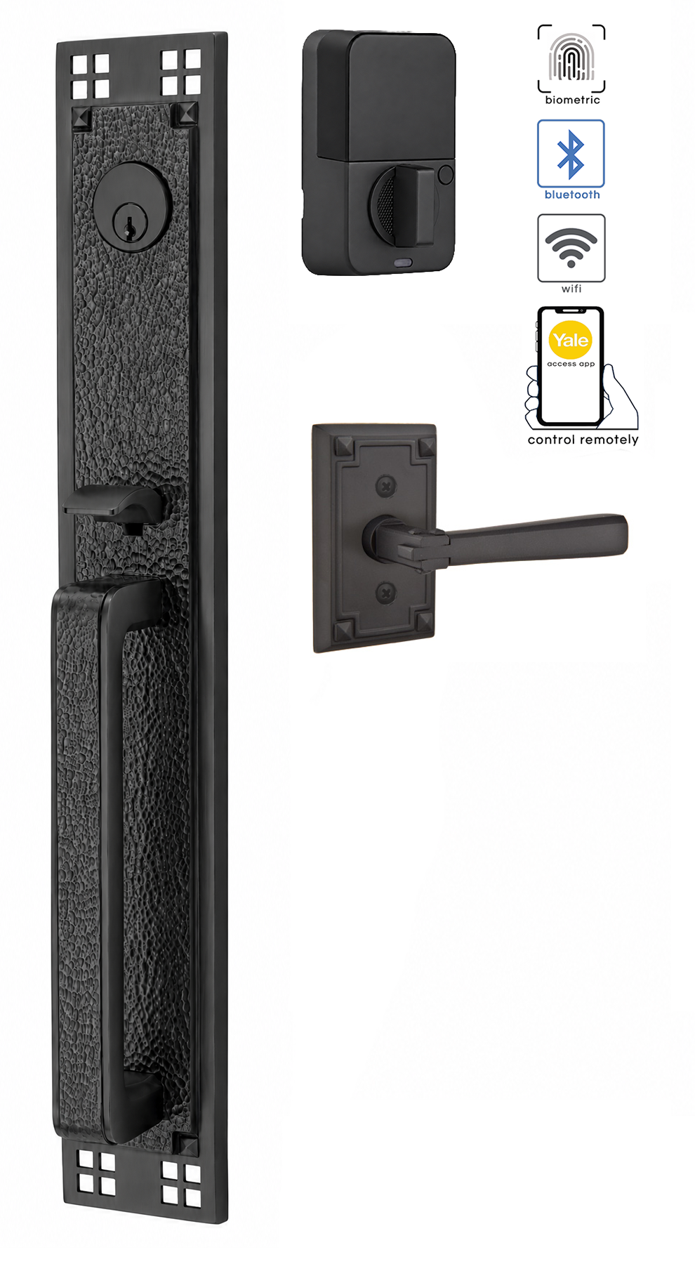 Emtek Arts & Crafts Full Length Entrance Handleset
