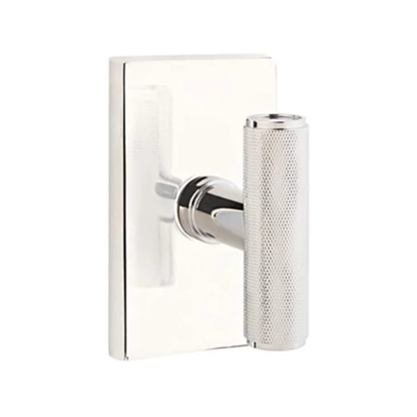 Emtek Ace Knurled Door Knob with Modern Rectangular Rosette
