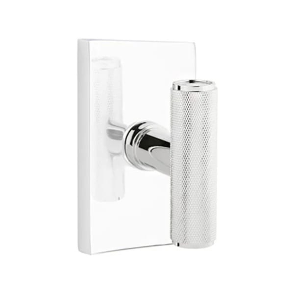 Emtek Ace Knurled Interior Mortise Knob with Modern Rectangular Rosette