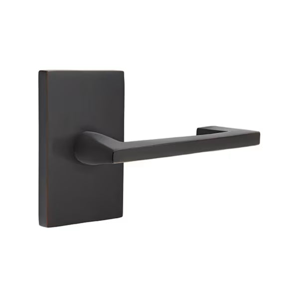 Emtek Argos Lever Handle with Modern Rectangular Rosette