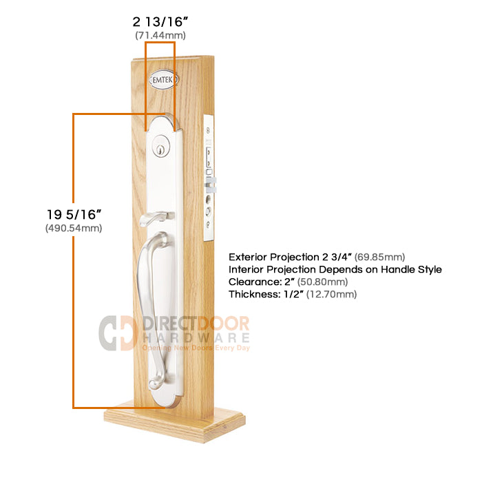 Emtek Albany Full Length Mortise Entrance Handleset