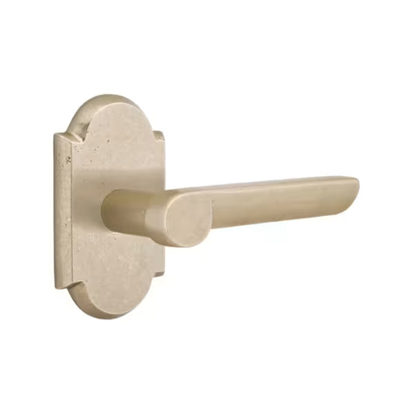 Emtek Sandcast Bronze Aurora Lever Handle with Style 1 Rosette