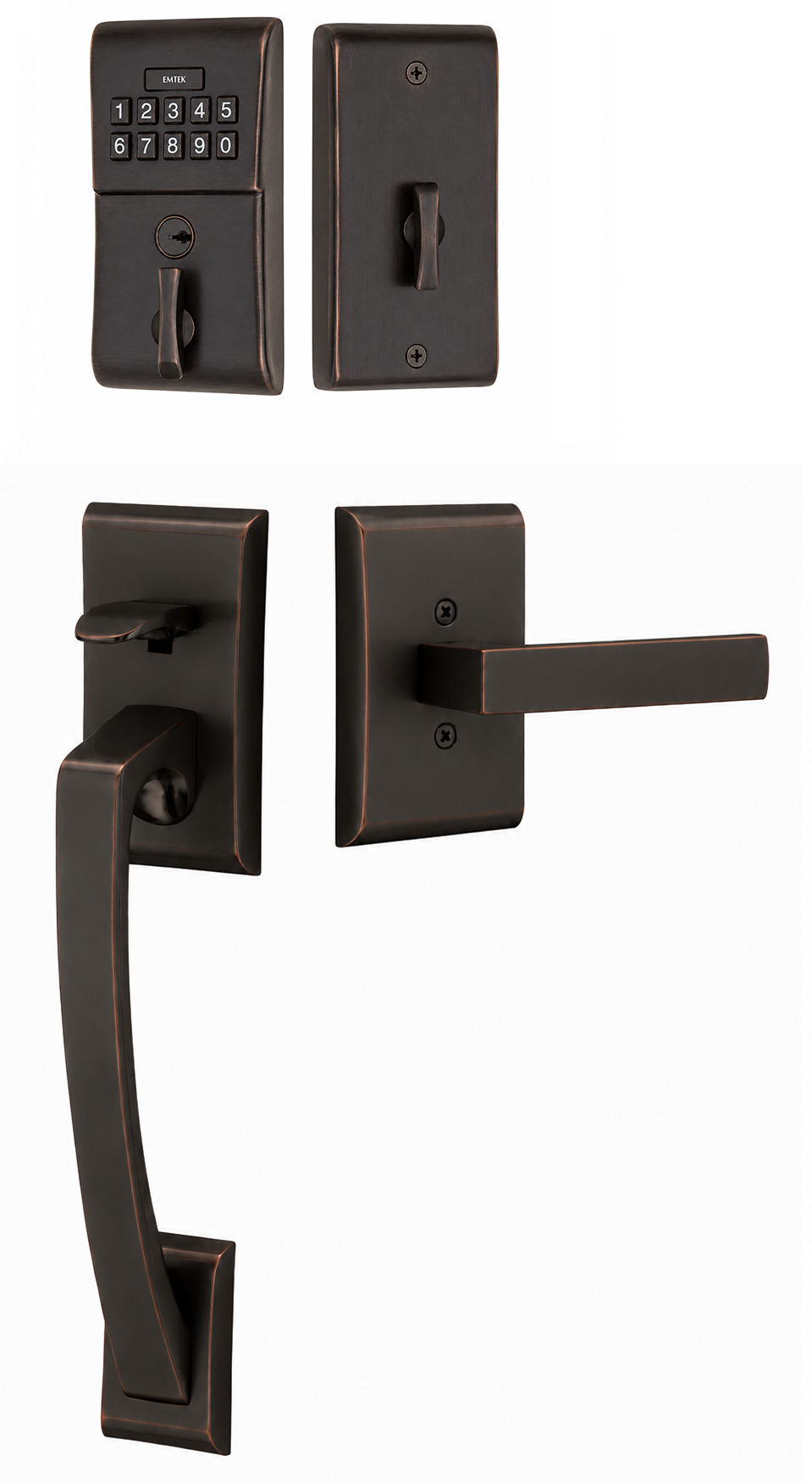 Emtek Modern Brass Keypad Ares Handleset