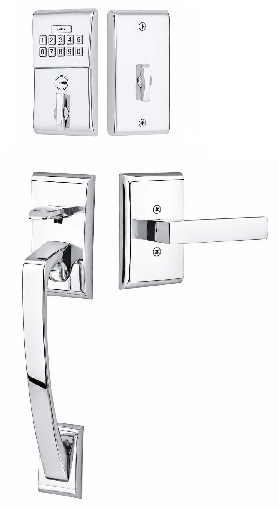 Emtek Modern Brass Keypad Ares Handleset