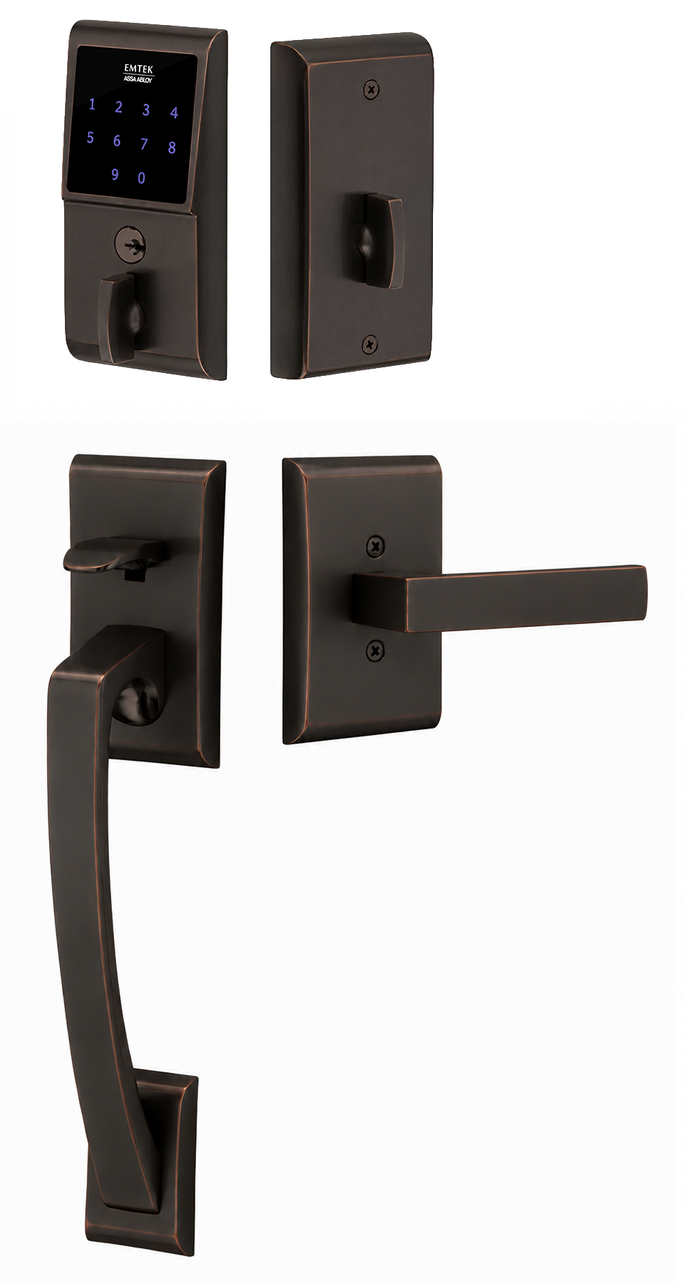 Emtek EMTouch Ares Grip Keyless Handleset