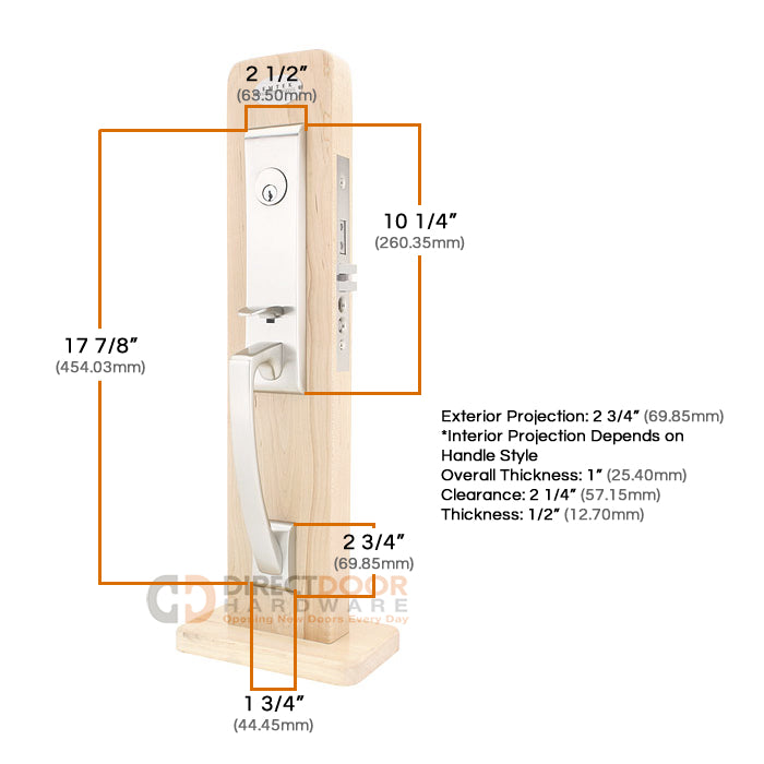 Emtek Artemis Mortise Entrance Handleset
