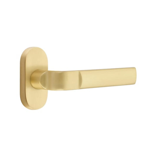 Emtek Aston Lever with 1 1/2 x 3 Inch Oval Stretto Rosette
