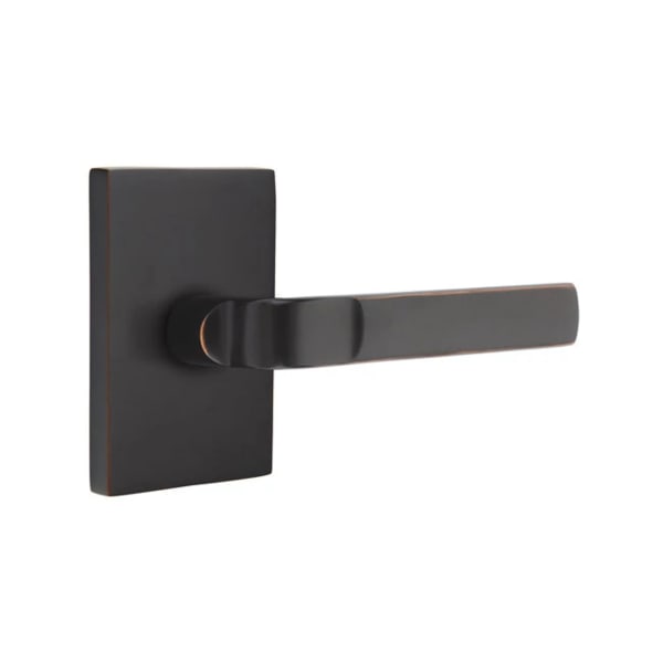 Emtek Aston Lever with Modern Rectangular Rosette