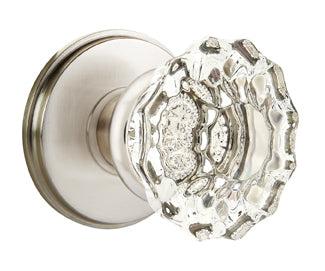 Emtek Astoria Crystal Knob with Waterford Rosette Satin Nickel