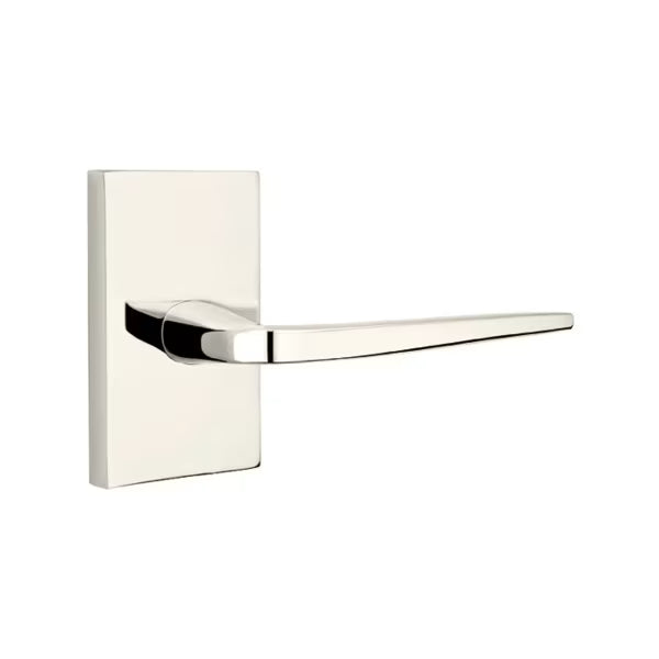 Emtek Athena Interior Mortise Lever with Modern Rectangular Rosette