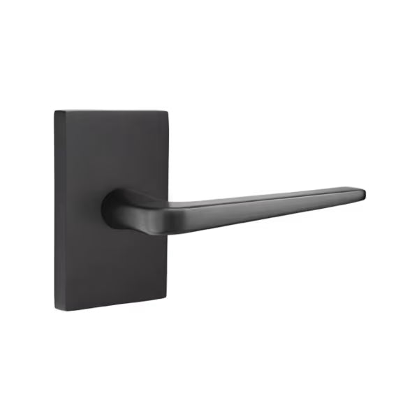 Emtek Athena Interior Mortise Lever with Modern Rectangular Rosette
