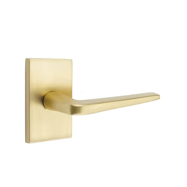 Emtek Athena Interior Mortise Lever with Modern Rectangular Rosette