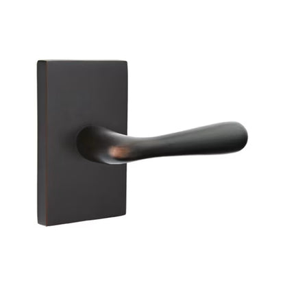 Emtek Basel Lever Handle with Modern Rectangular Rosette