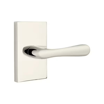 Emtek Basel Lever Handle with Modern Rectangular Rosette