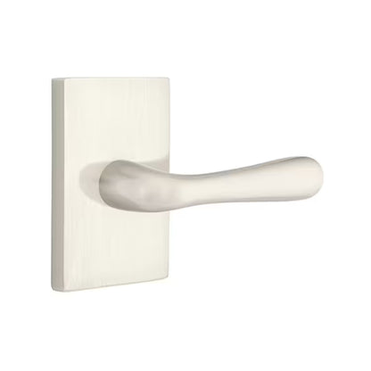 Emtek Basel Lever Handle with Modern Rectangular Rosette