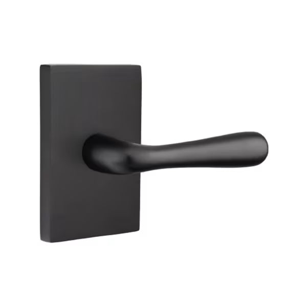 Emtek Basel Lever Handle with Modern Rectangular Rosette