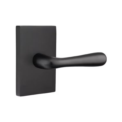 Emtek Basel Lever Handle with Modern Rectangular Rosette