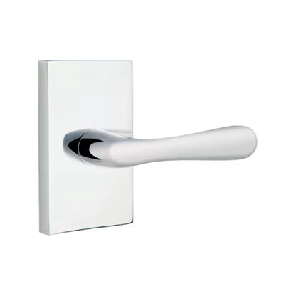 Emtek Basel Lever Handle with Modern Rectangular Rosette